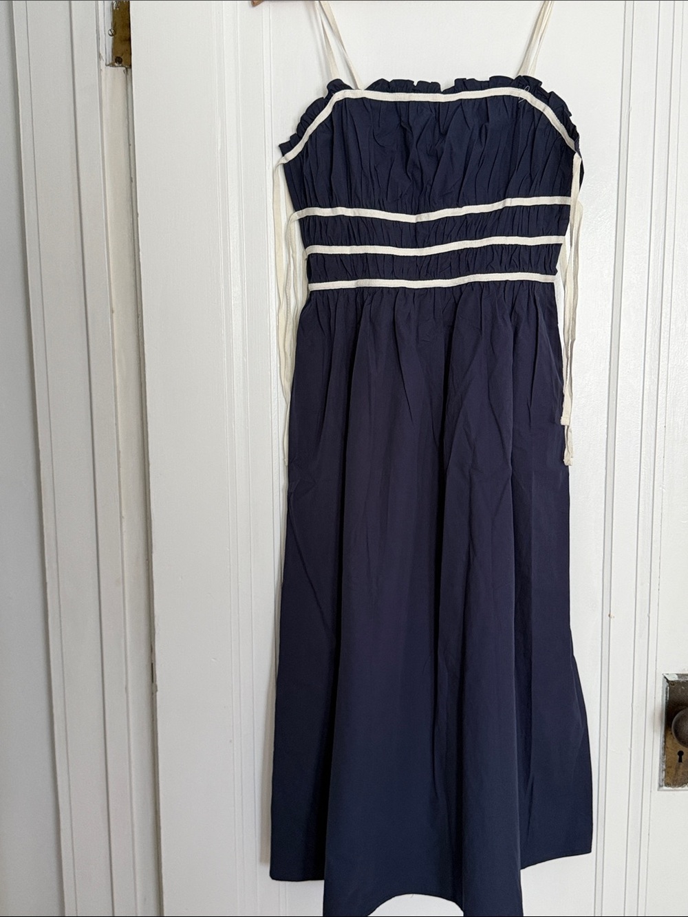 Navy Sundress with White Trim